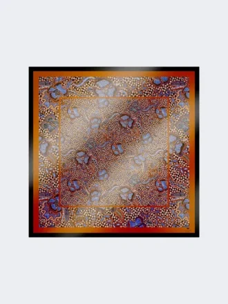 Foulard de seda estampado, castanho avelã