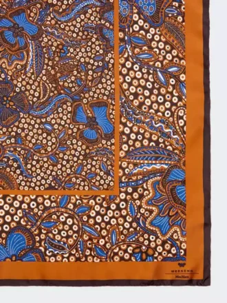 Foulard de seda estampado, castanho avelã