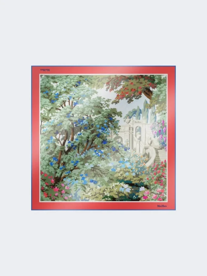 Foulard de seda estampado, rosa antigo Foulard de seda estampado, rosa antigo