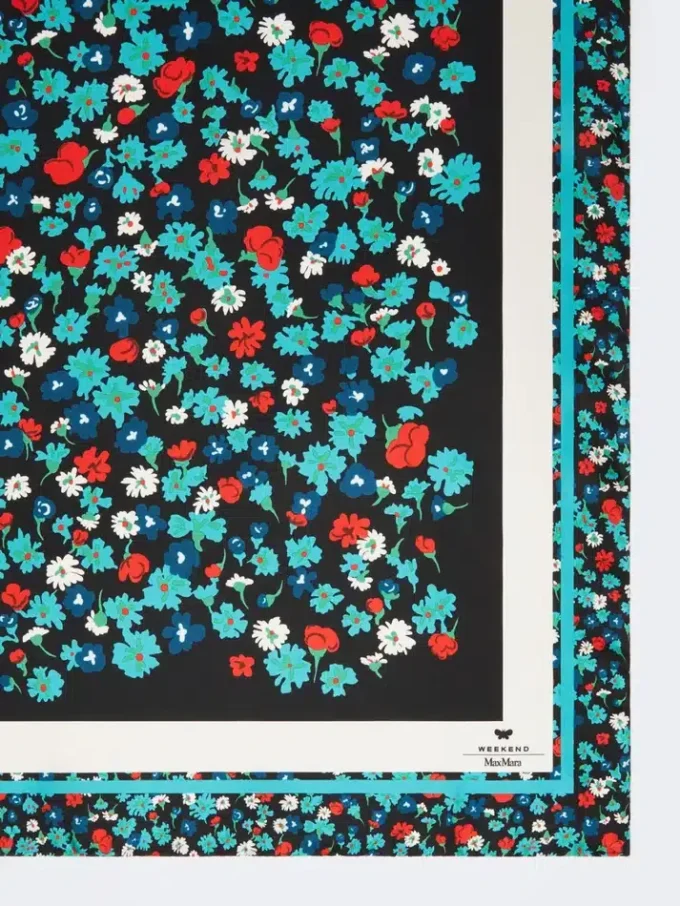 Foulard em sarja de seda estampada, marfim Foulard em sarja de seda estampada, marfim