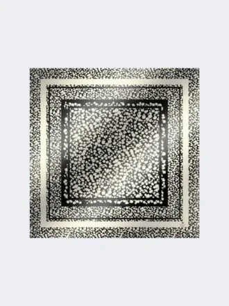 Foulard em sarja de seda estampada, preto
