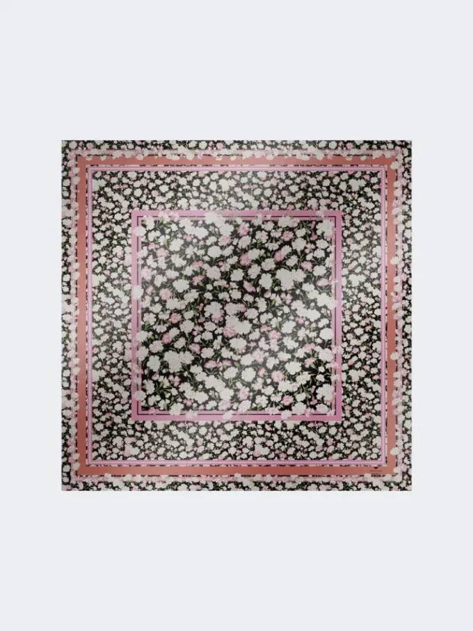 Foulard em sarja de seda estampada, rosa Foulard em sarja de seda estampada, rosa