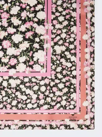 Foulard em sarja de seda estampada, rosa