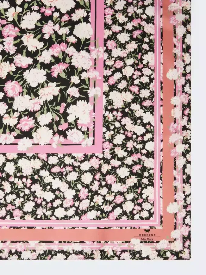 Foulard em sarja de seda estampada, rosa Foulard em sarja de seda estampada, rosa
