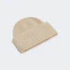 Gorro de caxemira com malha canelada, bege Gorro de caxemira com malha canelada, bege
