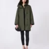 Parka em lona repelente à água, cor cáqui