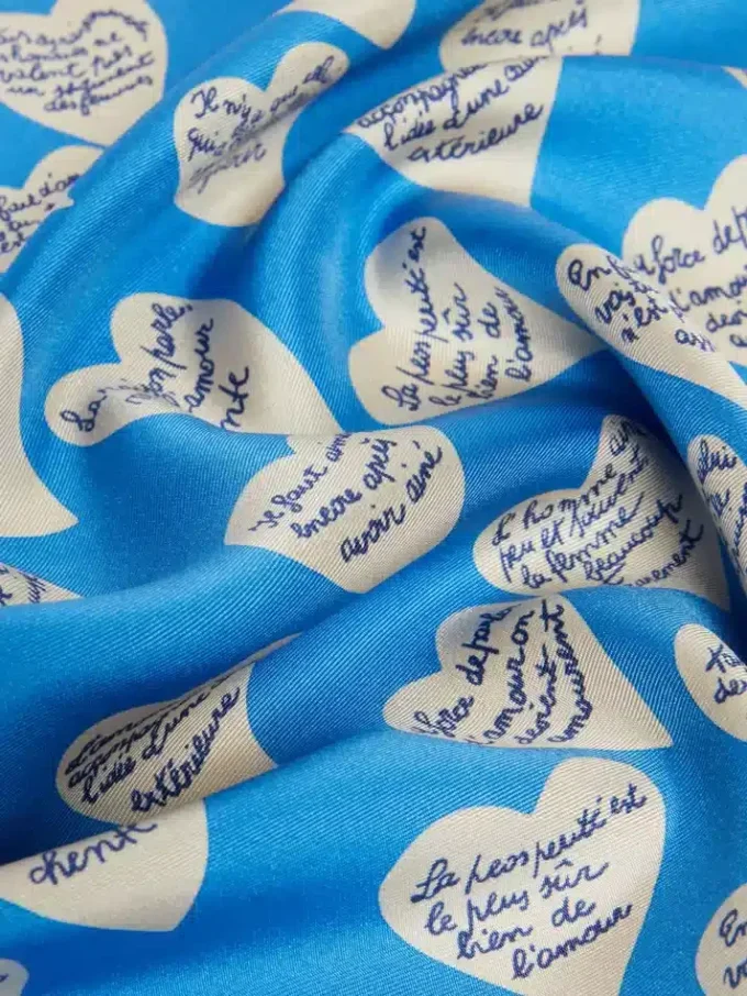 Lenço de seda estampado, azul-marinho Lenço de seda estampado, azul-marinho