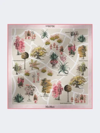 Lenço oversized em seda e lã estampadas, rosa antigo