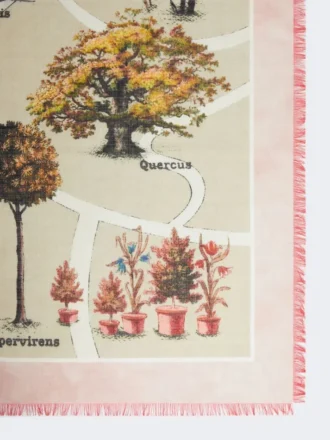 Lenço oversized em seda e lã estampadas, rosa antigo