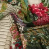 Lenço oversized em seda estampada e lã, cor marfim Lenço oversized em seda estampada e lã, cor marfim