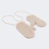 Luvas em tecido de alpaca e lã teddy, bege Luvas em tecido de alpaca e lã teddy, bege