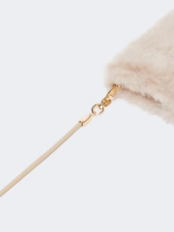 Luvas em tecido de alpaca e lã teddy, bege Luvas em tecido de alpaca e lã teddy, bege