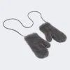 Luvas em tecido de lã e alpaca teddy, cinzento médio Luvas em tecido de lã e alpaca teddy, cinzento médio