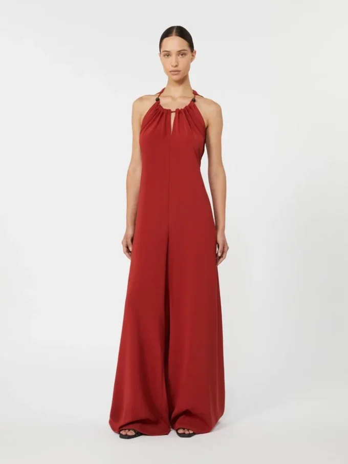 Macacão em cetim fluido, vermelho Macacão em cetim fluido, vermelho