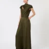 Macacão em cetim reverso, verde musgo