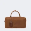 Mala Boston grande em pele nubuck, castanho escuro Mala Boston grande em pele nubuck, castanho escuro
