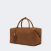 Mala Boston grande em pele nubuck, castanho escuro Mala Boston grande em pele nubuck, castanho escuro
