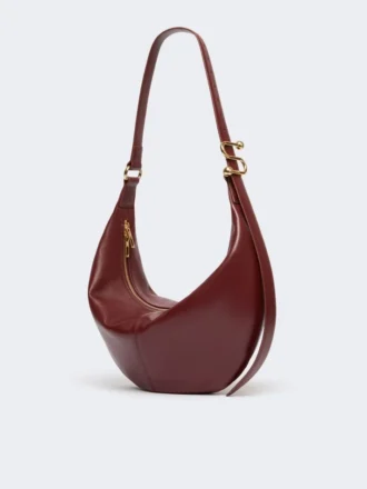 Mala hobo em pele napa, cor bordô