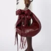 Mala hobo em pele napa, cor bordô