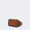 Mala marinha extra-pequena em tecido trançado com padrão de losangos, castanho âmbar Mala marinha extra-pequena em tecido trançado com padrão de losangos, castanho âmbar