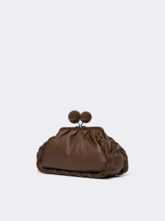 Mala Pasticcino em pele de napa, tamanho médio, castanha
