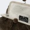 Mala Pasticcino média com efeito de ráfia, castanho escuro Mala Pasticcino média com efeito de ráfia, castanho escuro
