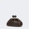 Mala Pasticcino média em pele com padrão de crocodilo, castanho escuro Mala Pasticcino média em pele com padrão de crocodilo, castanho escuro