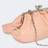 Mala Pasticcino média em pele de carneiro, rosa antigo