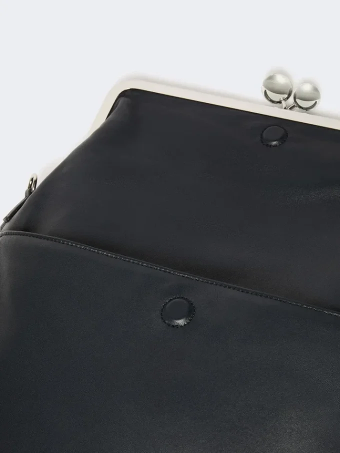 Mala tipo envelope Pasticcino em pele napa brilhante, azul ultramar
