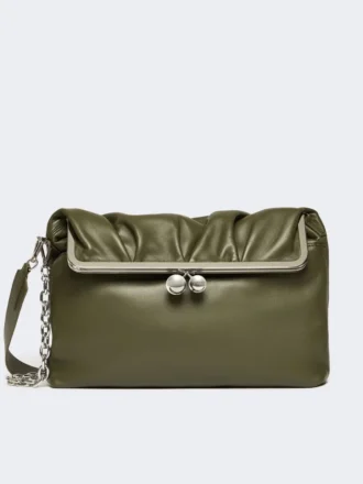 Mala tipo envelope Pasticcino em pele napa brilhante, verde escuro