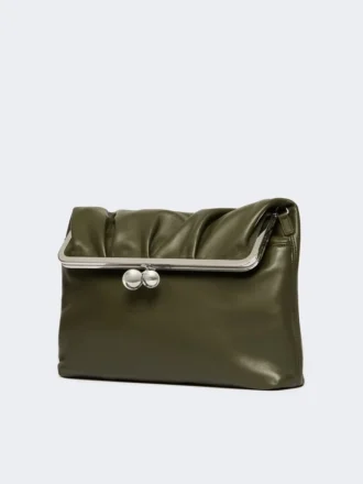 Mala tipo envelope Pasticcino em pele napa brilhante, verde escuro