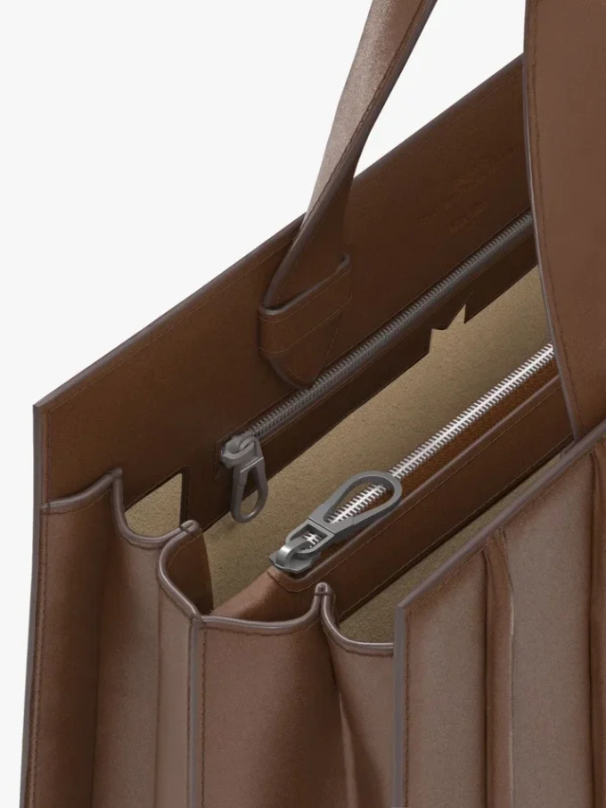 Mala Whitney 7 da Max Mara – grande, castanho âmbar Mala Whitney 7 da Max Mara – grande, castanho âmbar