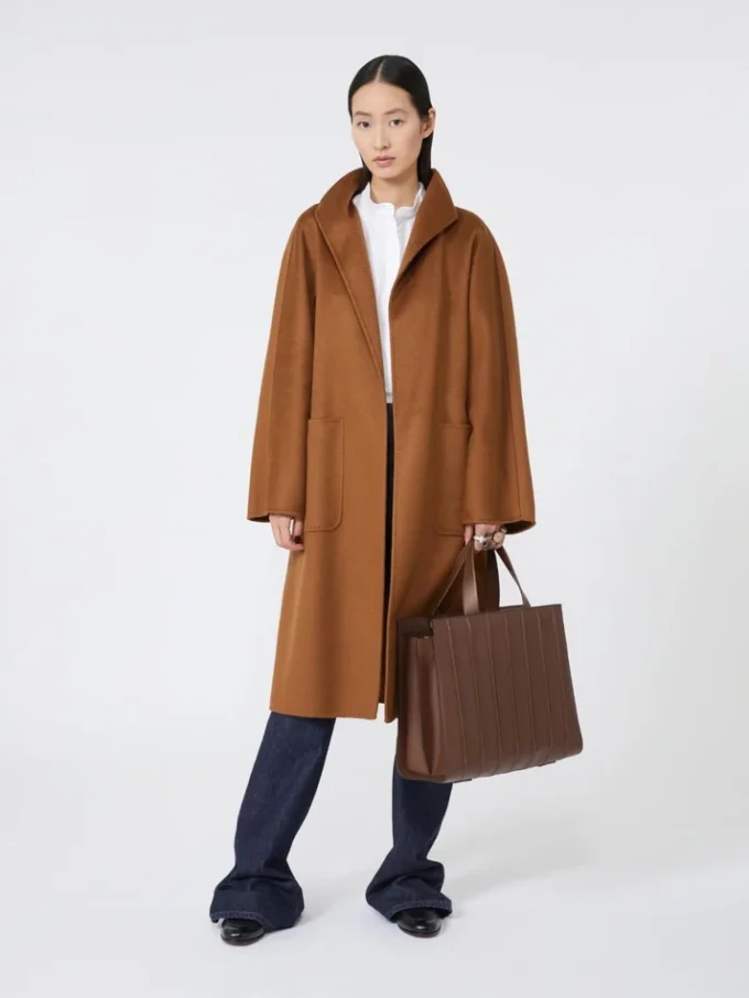 Mala Whitney 7 da Max Mara – grande, castanho âmbar Mala Whitney 7 da Max Mara – grande, castanho âmbar