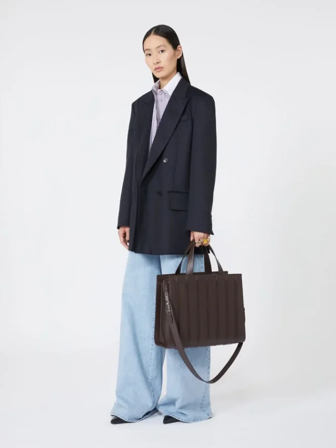 Mala Whitney de Max Mara 7 – grande, castanho escuro