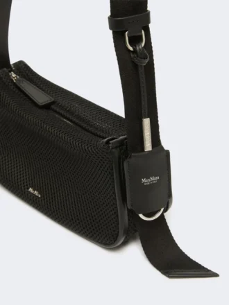 Micro bolsa em malha técnica, preta