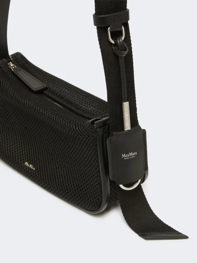 Micro bolsa em malha técnica, preta Micro bolsa em malha técnica, preta