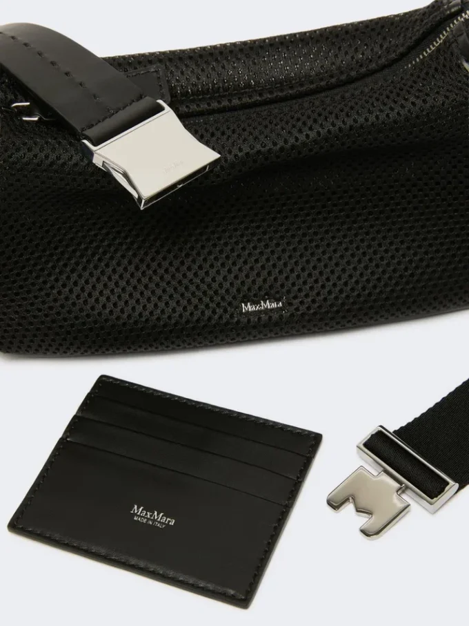 Micro bolsa em malha técnica, preta Micro bolsa em malha técnica, preta