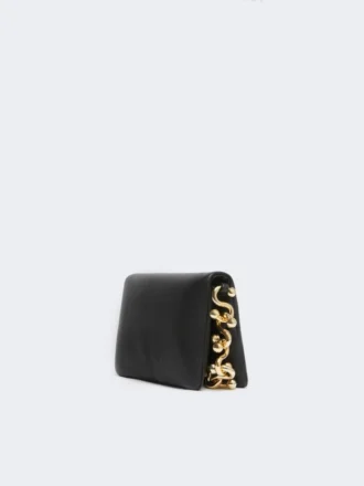 Mini bolsa Soffy acolchoada em pele napa, preta