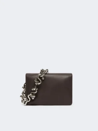 Mini bolsa Soffy em pele napa acolchoada, cor cacau