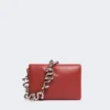 Mini-bolsa Soffy em pele napa acolchoada, vermelho tijolo
