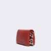 Mini-bolsa Soffy em pele napa acolchoada, vermelho tijolo