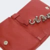 Mini-bolsa Soffy em pele napa acolchoada, vermelho tijolo