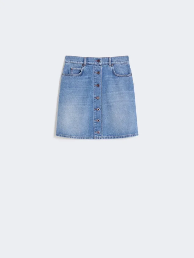 Mini-saia em ganga autêntica, azul-marinho Mini-saia em ganga autêntica, azul-marinho