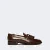 Mocassins de couro com borlas, cor cacau Mocassins de couro com borlas, cor cacau