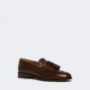Mocassins de couro com borlas, cor cacau Mocassins de couro com borlas, cor cacau