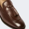 Mocassins de couro com borlas, cor cacau Mocassins de couro com borlas, cor cacau