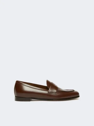 Mocassins em pele semibrilhante, cor cacau