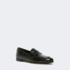 Mocassins em pele semibrilhante, pretos