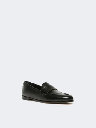 Mocassins em pele semibrilhante, pretos