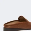 Mules em lona com efeito de ráfia, castanho âmbar Mules em lona com efeito de ráfia, castanho âmbar